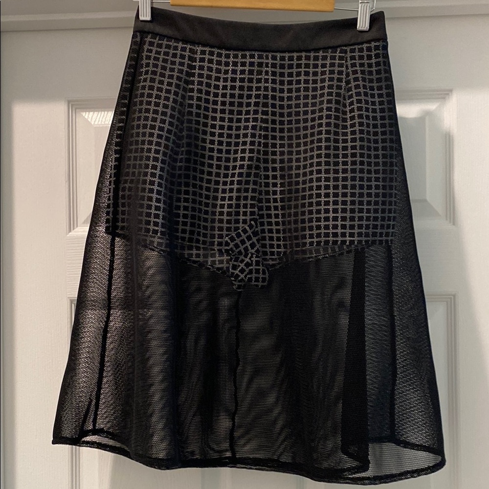 Rehab Black and White Mesh Midi Skorts / Skirt